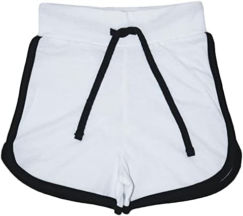 Garda de garotas infantis algodão ginástica esportes brancos de verão quente calça curta 2-13y