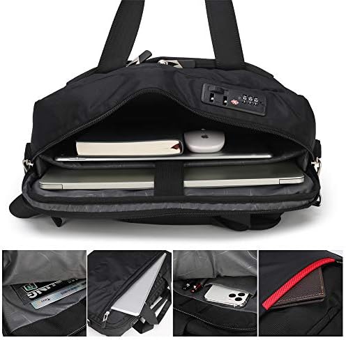 Pouca laptop omnpak com trava combinada, bolsa de escritório de negócios anti-roubo, sacolas de sacola para homens,