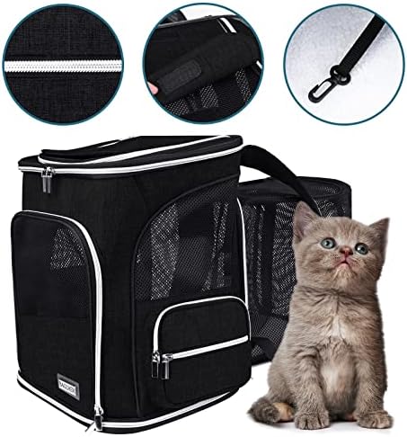 Mochila de Pet Transnde Expandable Pet Backpack ， Mochila para animais de estimação para pequenos gatos cachorros