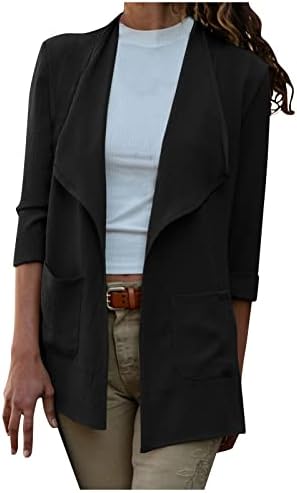 Jackets for Women Busas Bolsões Casuais Office Office Blazer Back Slit Jacket Suit