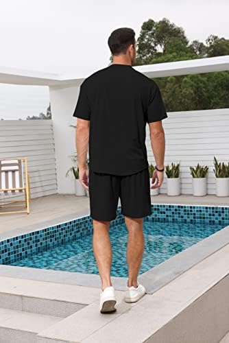 Lexiart Mens 2 peças roupas casuais shorts de traje de verão de verão superdimensionado
