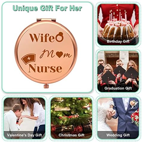 Presentes de apreciação de enfermeiro para mulheres espelho de maquiagem compacta para esposa enfermeira enfermeira presentes para