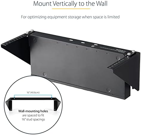 Startech.com 4U Patroceleto de montagem de parede - Rack de montagem vertical de aço de 19 polegadas para equipamentos de