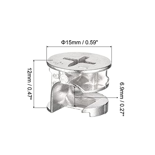 Porca de trava de came harfington para móveis, 8pcs 15x12mm Conector de junta porca de bloqueio de mobiliário de