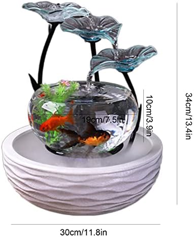 Peixe da tigela de peixes de peixe tanque de peixe tanque de vidro com bomba e decoração base de cerâmica transparente