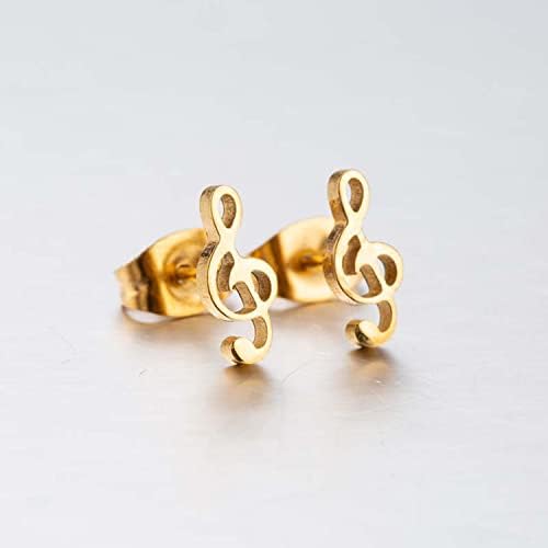 Yunxi 3 pares Nota musical Brincos de pântanos para mulheres meninas moda moda ouro banhado clave de clave bilhete de joias de