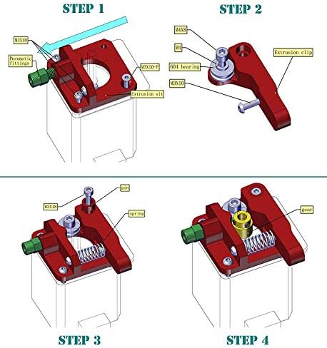 Extrusora de alumínio da CREALIDADE, IMPRESSORA 3D ENDER 3 Extrusora, CR-10 Atualização da extrusora Mk8 Drive Feed Extrusions