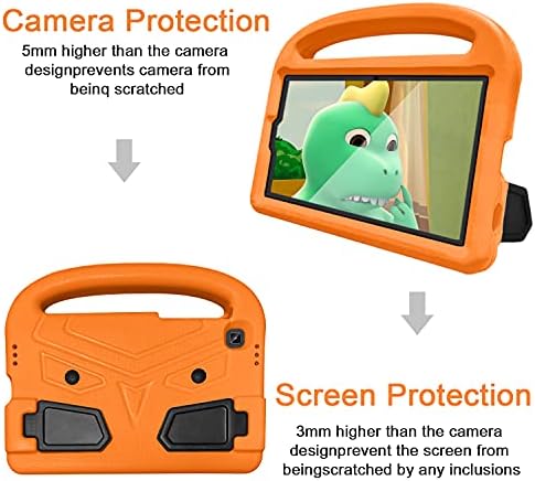 Caso infantil para o modelo Samsung Galaxy Tab A7 Lite 8.7 2021, Ucovers, capa leve à prova de choque de espuma EVA com manivela de kickstand de serviço pesado de protetor de impacto, laranja