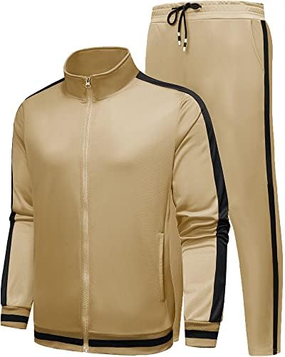Gxamoy Men's Athletic 2 peças TRACKSUCH Casual Full Zip Runging Suor Suor Sports Sports Sportswear