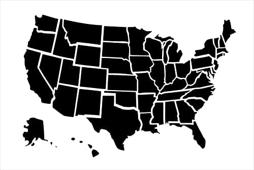 Estados Unidos Mapa estêncil por Studior12 | Decoração de casa DIY artesanal | Pintar sinal de madeira geográfica | Modelo Mylar reutilizável | Selecione o tamanho