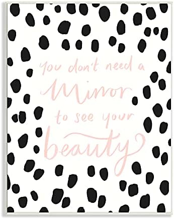 Indústrias STUPELLT não precisam de um espelho de bolinhas de positividade de beleza, projetado por Heather McLaughlin Wall Plack, 10 x 15, rosa