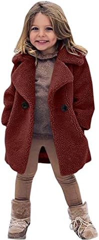 CQCYD Little Big Girls Criano Inverno Sherpa Casaco de lã de lã de lã de casaco grosso fora da roupa à prova de vento