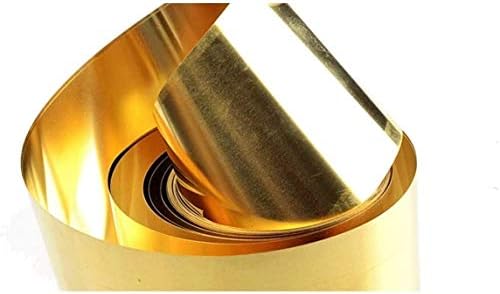 Nianxinn H62 Placa de metal fino em folha de cobre de latão para trabalho de metal, espessura: 0,1 mm de comprimento: 10m, largura: 10 mm de folha de cobre pura