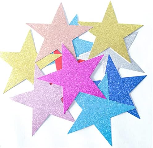 160 PCs Glitter Star Papers Shiny Star Cutouts para quadro de avisos, festa e sala de aula