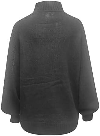 Suéteres de pullocação feminina com suéter de cor sólido cenário de cabeça redondo pescoço quente de suéter de mangas