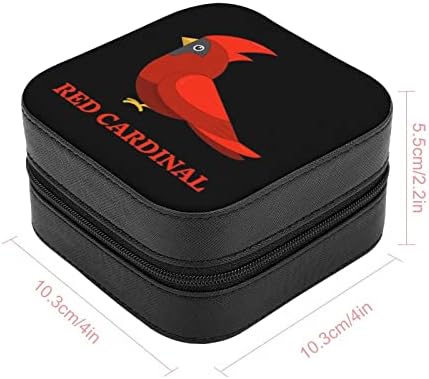 Caixas de jóias para cardeais vermelhos PU CAIL PORTÁVEL DOBRILHO Caixa de armazenamento Mini estojo para mulheres Presente