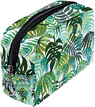 Bolsa de higiene pessoal, bolsa de cosméticos de maquiagem para homens, plantas tropicais de folhas verdes modernas