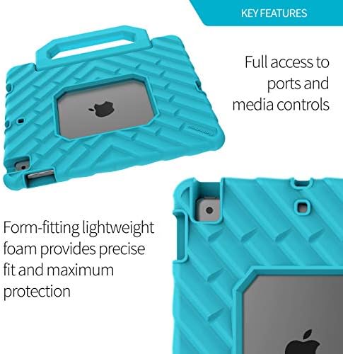 Gumdrop Foamtech Ipad Case com alça e suporte se encaixa no iPad Apple 10,2 polegadas - Robagem, leve e queda testada para crianças,