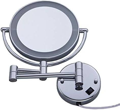 Zaahh giratório LED LED Dupla face 3x espelho de banheiro espelho extensível dobrável forma redonda espelho de vaidade cosmética
