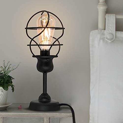 ALUCSET Pequena luminária de mesa de metal para cabeceira, lâmpada industrial para o quarto, quarto das crianças, dormitório
