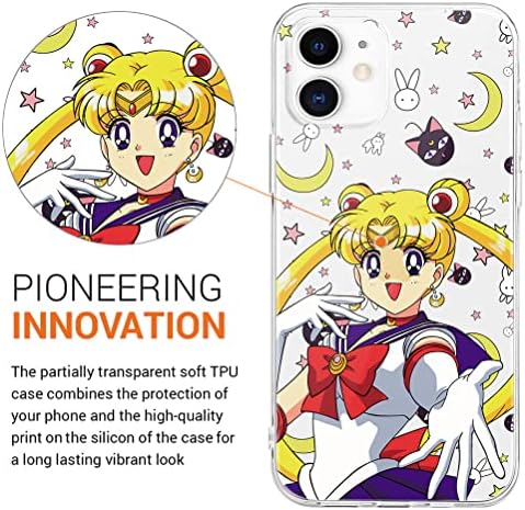 2 Pacote de telefone Kawaii para iPhone 12 Pro / iPhone 12 capa Clear 6.1 , capa impressa em anime de anime de desenho animado,