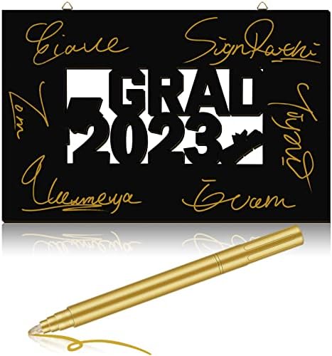 Sabary 2023 Decorações de graduação Livro de convidados assinatura 15.75 x 10 '' da classe de 2023 Festa de graduação Sinal no conselho