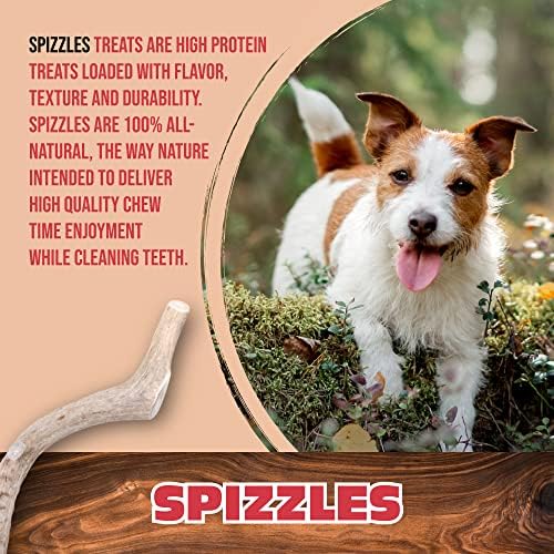 Espizzles - Bornete de gaxeta de carne - Ingrediente único Chew de cachorro saboroso - Limpeza de alta proteína e dentes -