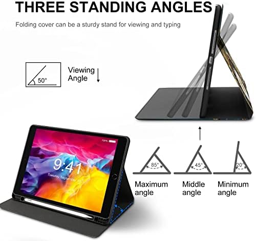 Dois relógios steampunk com engrenagens capa de tablet Slim Stand Tampa protetora com porta -lápis compatível para iPad 2020