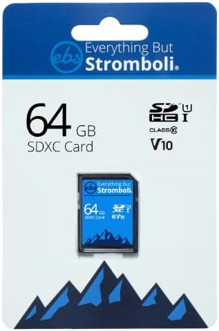 Tudo, exceto Stromboli, 64 GB de cartão de memória Classe 10 UHS-1 U1 V10 Velocidade C10 64G CARD SDXC para a Canon