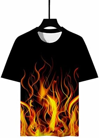 Camisetas de impressão de incêndio feminino, mulheres de verão casual de manga curta tampa gráfica tampa gráfica moderna