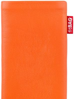 Fitbag Beat Bated Orange personalizada manga personalizada para Samsung Galaxy A71 | Feito na Alemanha | Tampa fina de bolsa de couro fino com forro de microfibra para limpeza de exibição