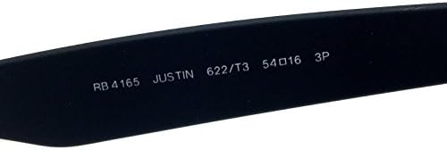 Ray-Ban RB4165 Justin 55mm preto com gradiente cinza Glasses polarizados, 55 mm
