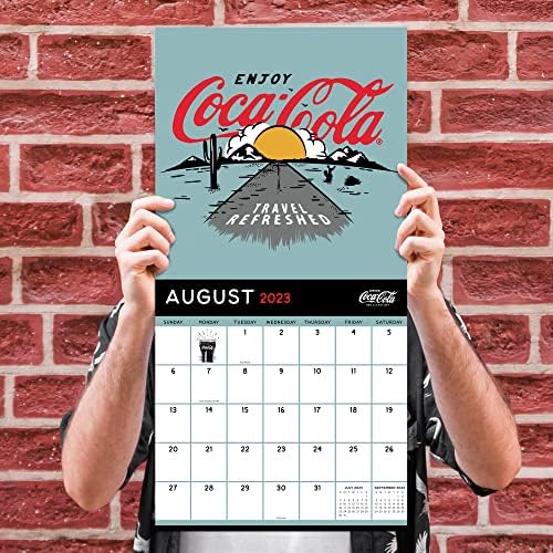 TF Publishing Coca Cola: Highway 66 2023 Calendário de parede 12 meses | Premium 2023 Parede do calendário | Grande Calendário de Muralha 2023 Big Grid Calendários de Grid 2023 Calander 2023 Planners para o calendário de escritório 2023