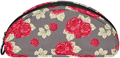 Caixa de lápis Guerotkr, bolsa de lápis, capa de caneta, bolsa de caneta, bolsa de lápis pequena, cinza floral clássico de flor de rosa vermelha cinza floral