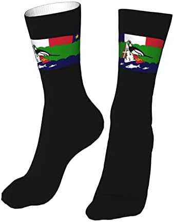 Kadeux Flag of Miquelon-Langlade Socks Athletic Sock Novelty Meias casuais unissex meias esportivas para homens