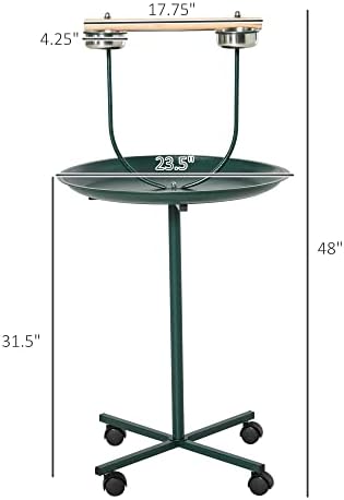 Pawhut 49 Bird Play Stand com rodas - verde