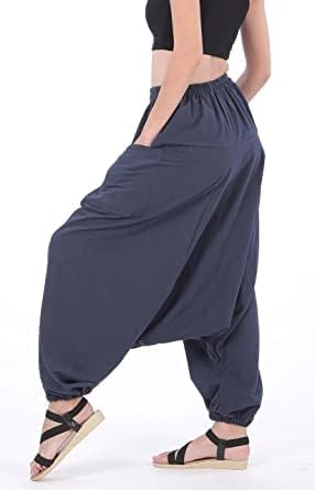 Jabells Women's Loose Fit Harem Pants Yoga Exercício Fitness Vestido de Pant LOUS para homens e mulheres azul