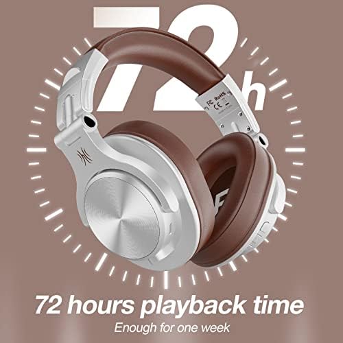 Oneodio A70 Bluetooth sobre fones de ouvido, fones de ouvido sem fio com 72h de tempo de reprodução, alta resolução,