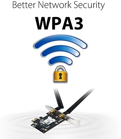 ASUS AX1800 Adaptador WiFi PCIE-WiFi 6, Bluetooth 5.2, Latência Ultra baixa sem fio, 2 antena externa, suportando a taxa
