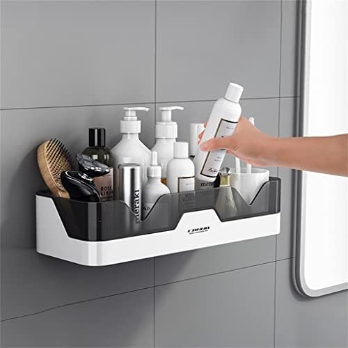 XJJZS Rack de banheiro montado na parede para shampoo armazenamento de plástico rack de armazenamento organizador de cozinha para