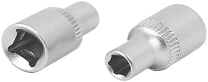 NOVO LON0167 1/4 Quadrado Drive de 4,5 mm Chrome-vanadium eficácia confiável eixo de aço porca de 6 pontos HEX SOCKET 4PCS