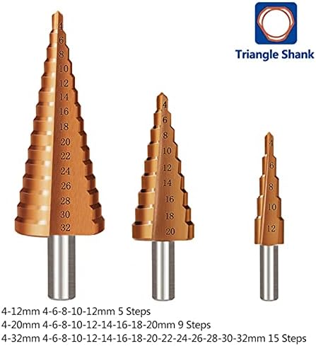 XMeifeits Etapa Drill 4-12/20/32mm Ferramenta de perfuração de metal de madeira etapa do cone de perfuração BIT