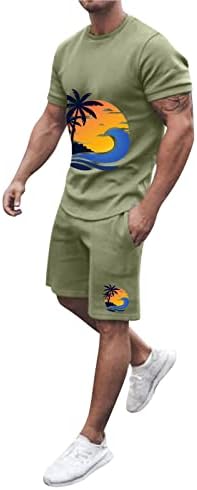 BMISEGM Mens ternos grandes e altos roupas de verão praia de manga curta camisa impressa de terno de terno curto terno