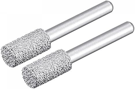 Uxcell Diamond montado em diamante 60 grão 10,5 mm Brasild Grinder Cilinding Retinging Rotury Bit Bit Mábria Ferramenta