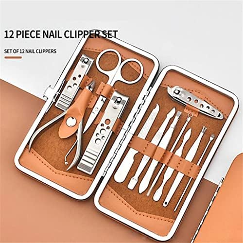 Quul tesouras Clippers de unhas Conjunto de aço inoxidável 12 pedaços de cortador de unhas Ferramentas de pedicure Kit Manicure Kit Manicure Kit