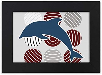 Cartoon Dolphin Circle ilustra ornamentos de molduras de fotografia para desktop Printura de pintura de arte