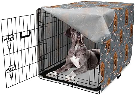 Capa de caixa de cachorro de cachorro lunarável, filhote de cachorro dormindo em padrão de cachorro com pata impressa ilustração