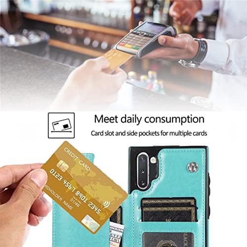Design nkecxkj para samsung galaxy Note 10 estojo com titular de cartão de crédito de tela de vidro temperado slot