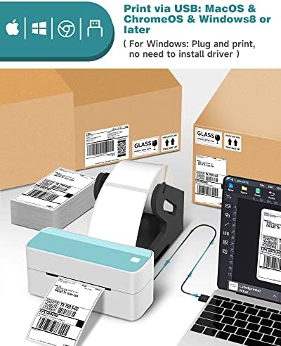 ITARI Térmica Label Impressora 4x6 Impressora de etiqueta de remessa sem fio para pequenas empresas e Bluetooth Shipping