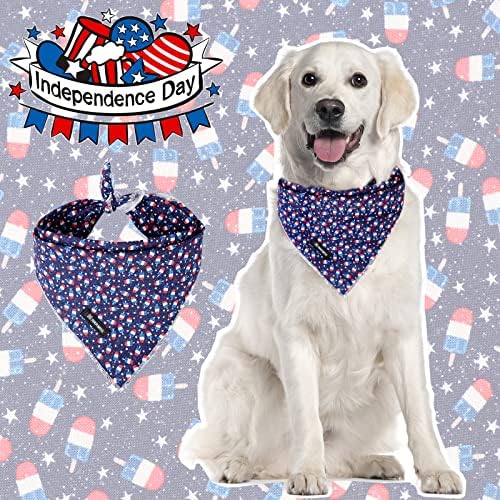Maca Bates American Flag Dog Bandana, 4 de julho de cão patriótico cachorro de algodão macio lanchone